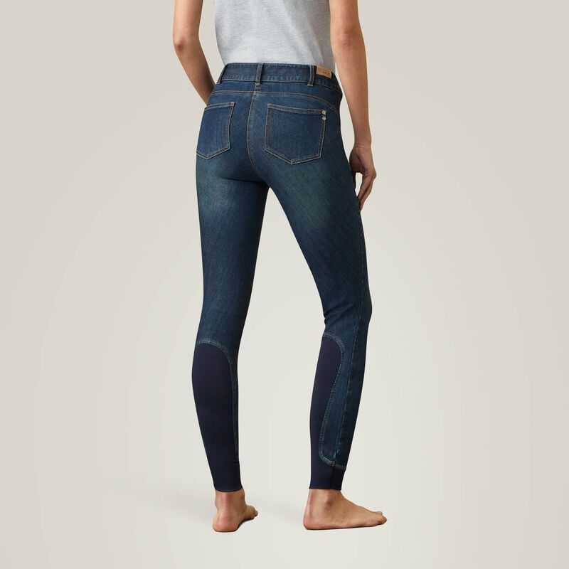 Ariat Halo Denim Knee Patch Breech Blue | 481ZEVBHP