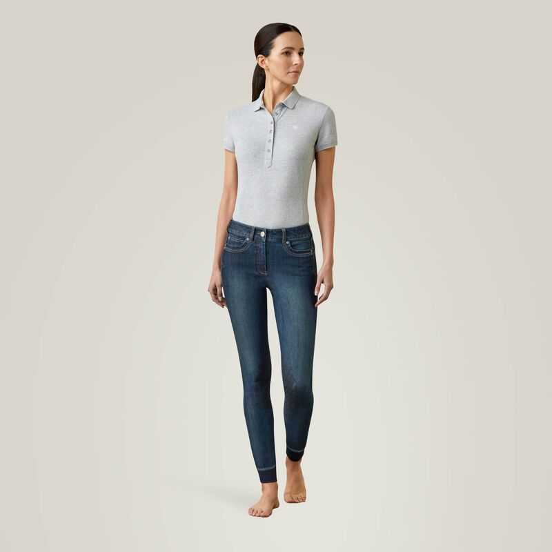 Ariat Halo Denim Knee Patch Breech Blue | 481ZEVBHP