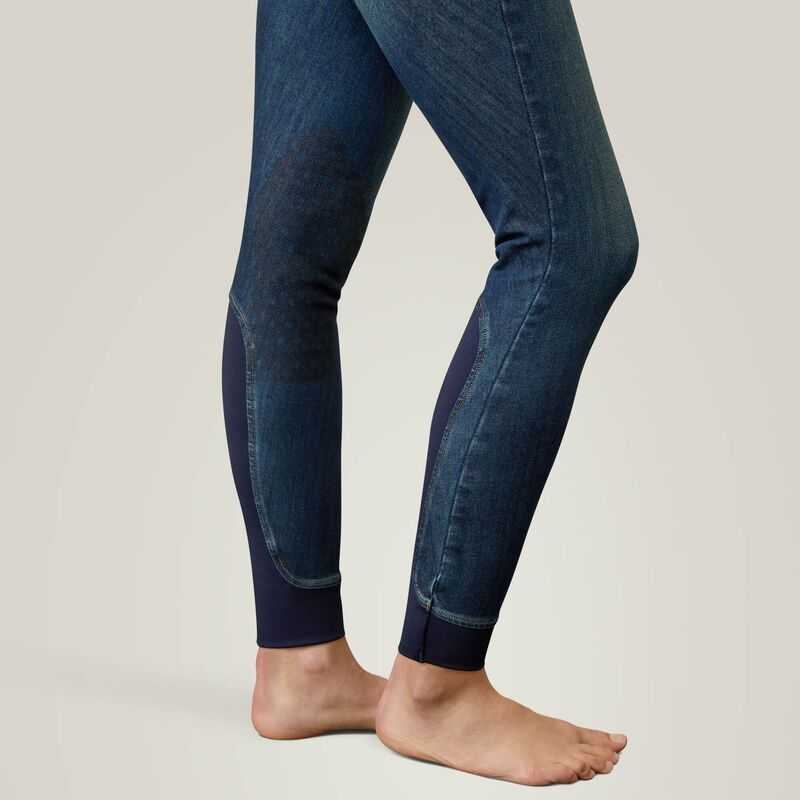 Ariat Halo Denim Knee Patch Breech Blue | 481ZEVBHP