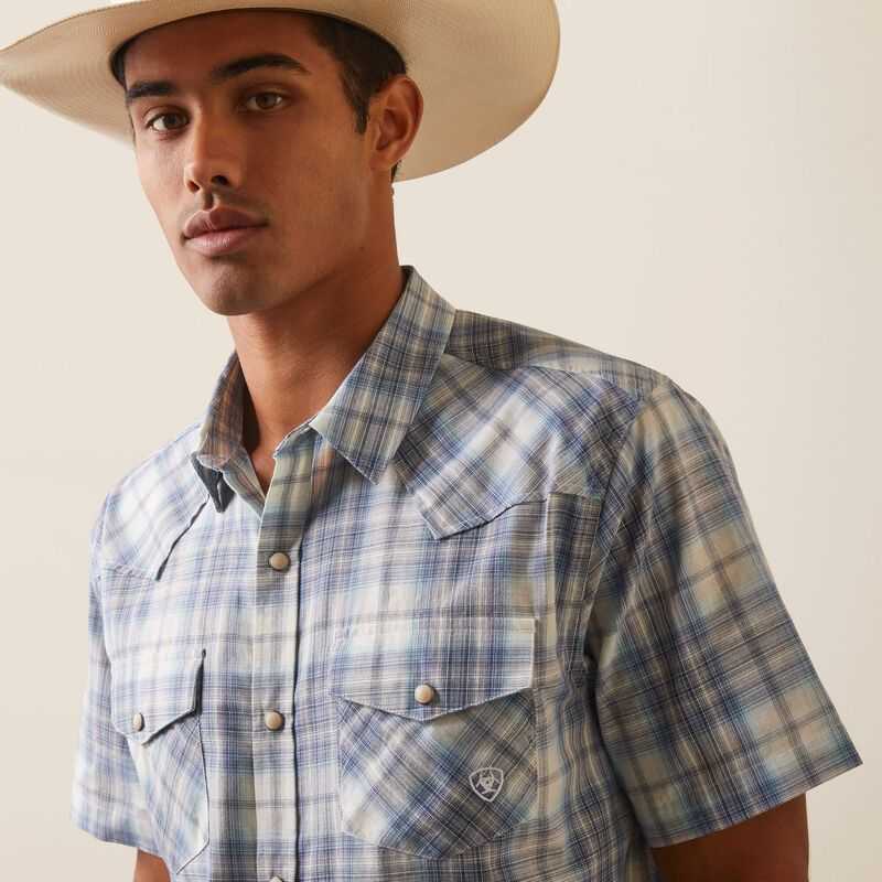 Ariat Halterman Retro Fit Shirt White | 820NCAFJM