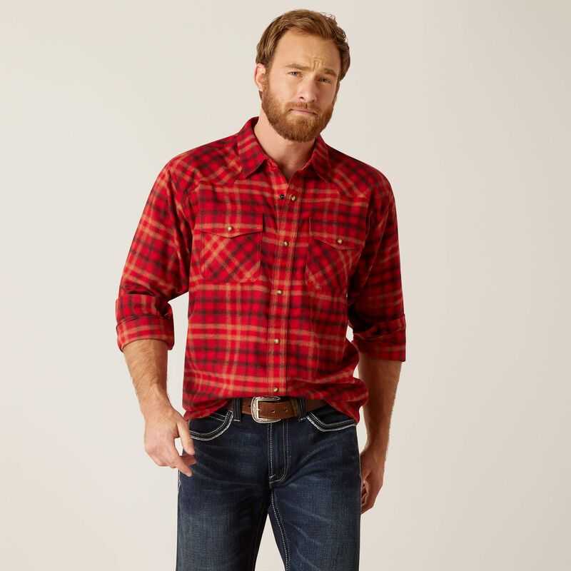 Ariat Heber Retro Fit Shirt Red | 024IGOFXK