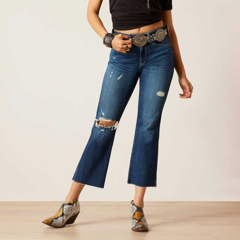 Ariat High Rise Caroly Flare Crop Jean Athena | 963CQHONT