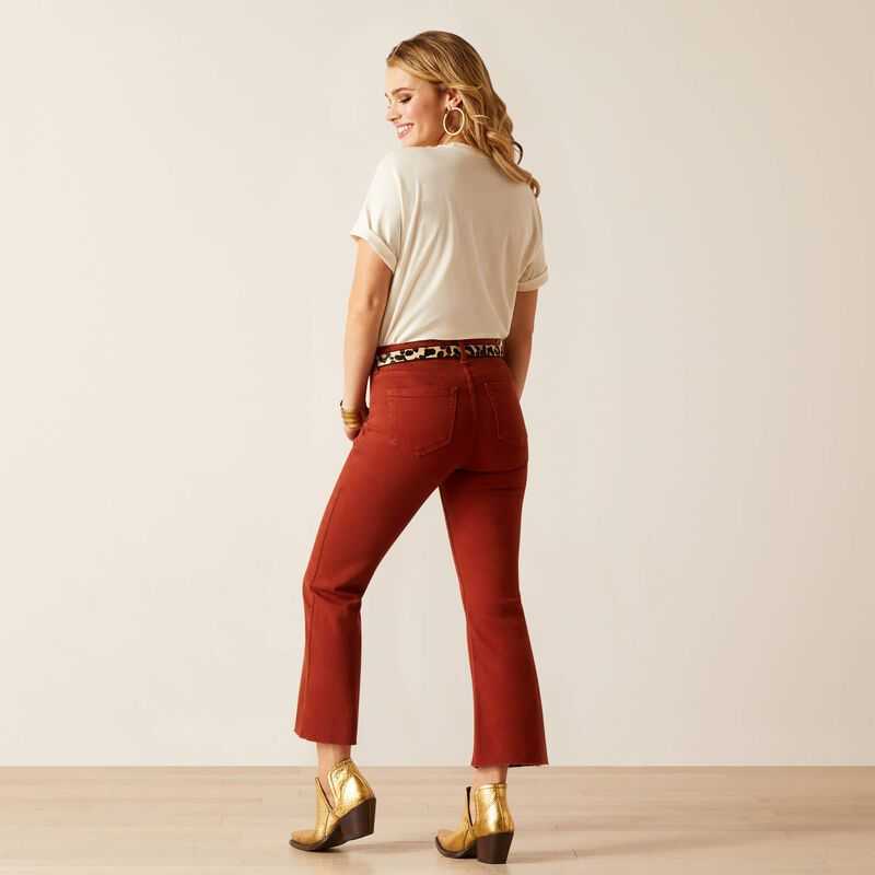 Ariat High Rise Jazmine Kick Flare Jean Dark Red | 645DIERVM