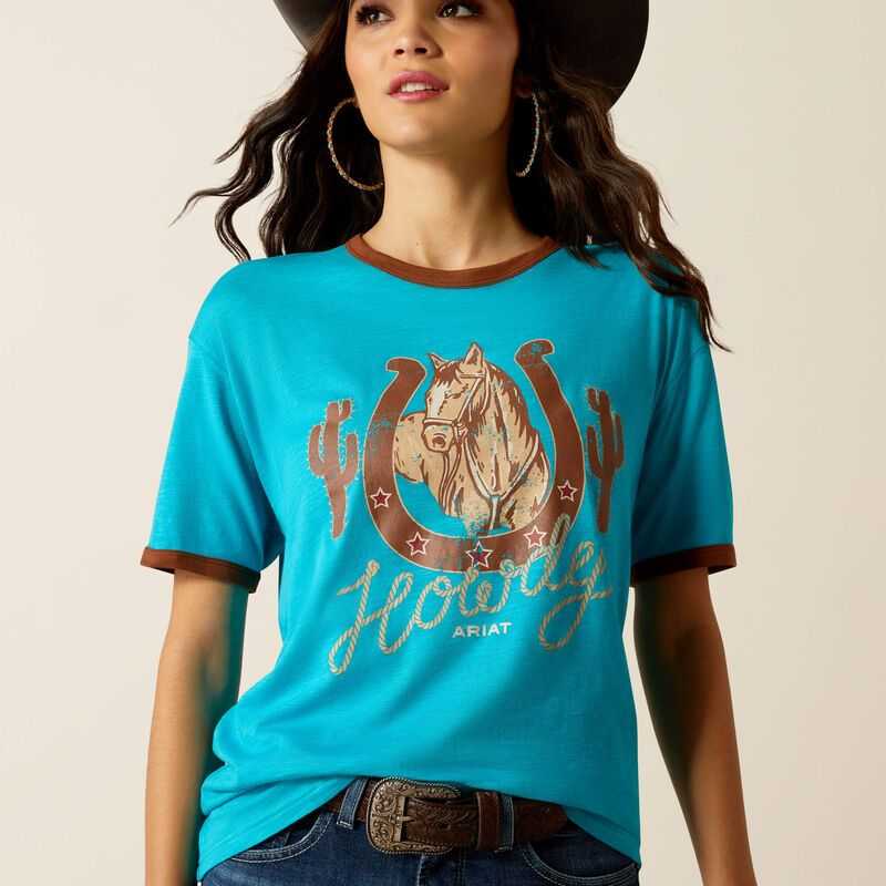 Ariat Howdy T-Shirt Turquoise | 936HUJWGI