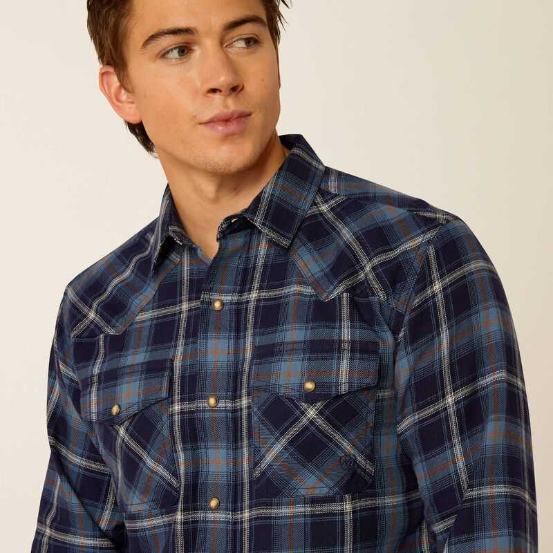 Ariat Hugo Retro Fit Shirt Blue | 843OVDZMY