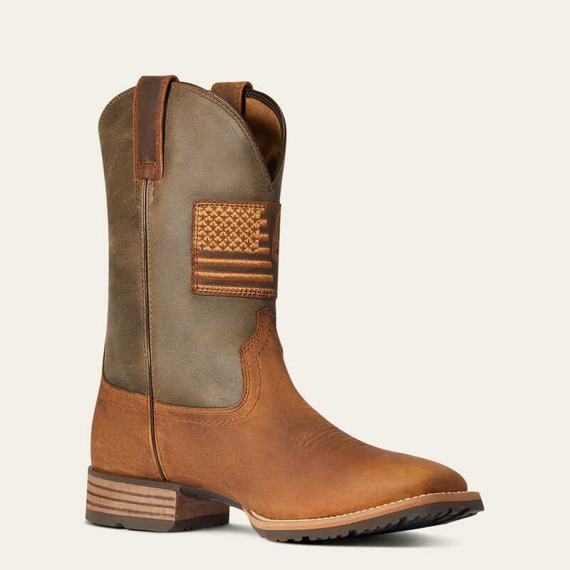 Ariat Hybrid Patriot Country Western Boot Brown | 309DZEWIV