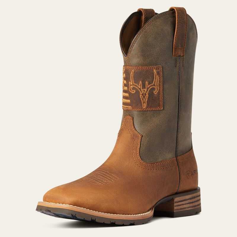 Ariat Hybrid Patriot Country Western Boot Brown | 309DZEWIV