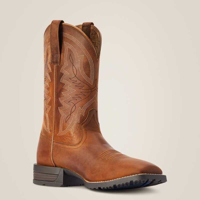 Ariat Hybrid Ranchwork Western Boot Brown | 843JHXMLD