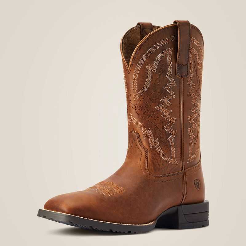 Ariat Hybrid Ranchwork Western Boot Brown | 843JHXMLD