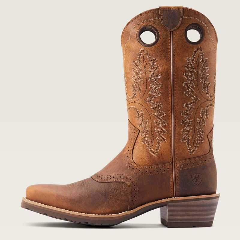 Ariat Hybrid Roughstock Square Toe Cowboy Boot Sorrel Crunch | 517FTVZSE