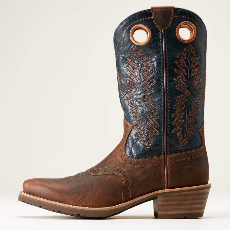 Ariat Hybrid Roughstock Square Toe Cowboy Boot Brown | 728PFOHXR