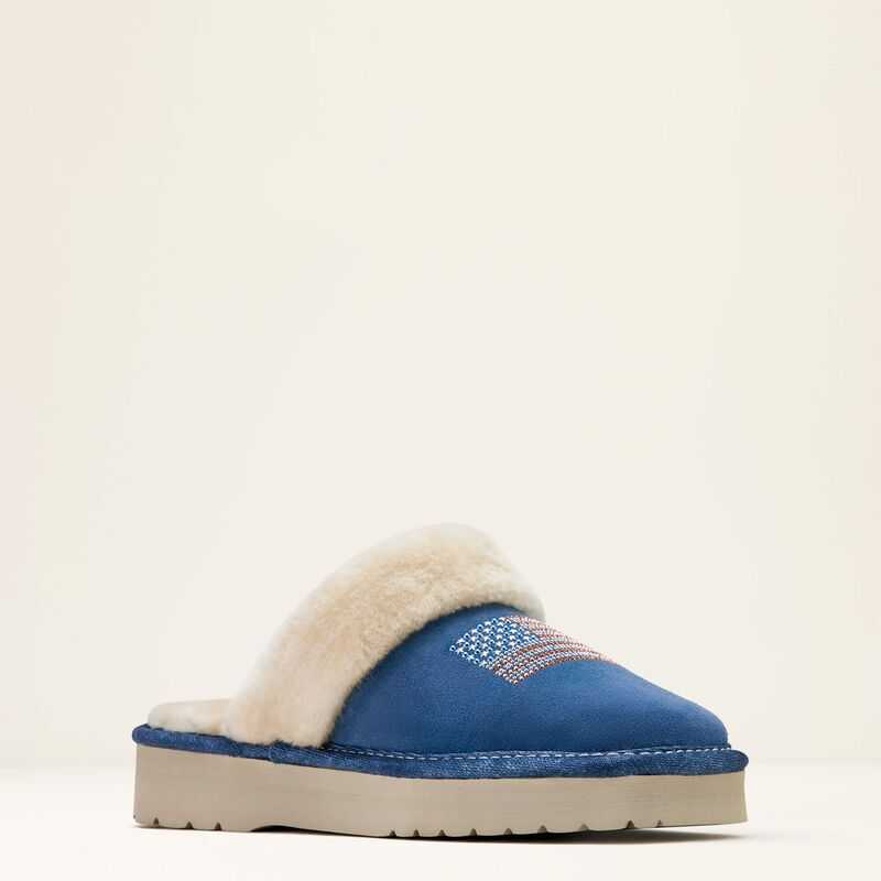 Ariat Jackie Square Toe Stack Slipper Blue | 127TPGZFM