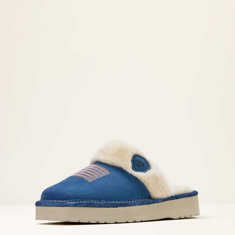 Ariat Jackie Square Toe Stack Slipper Blue | 127TPGZFM