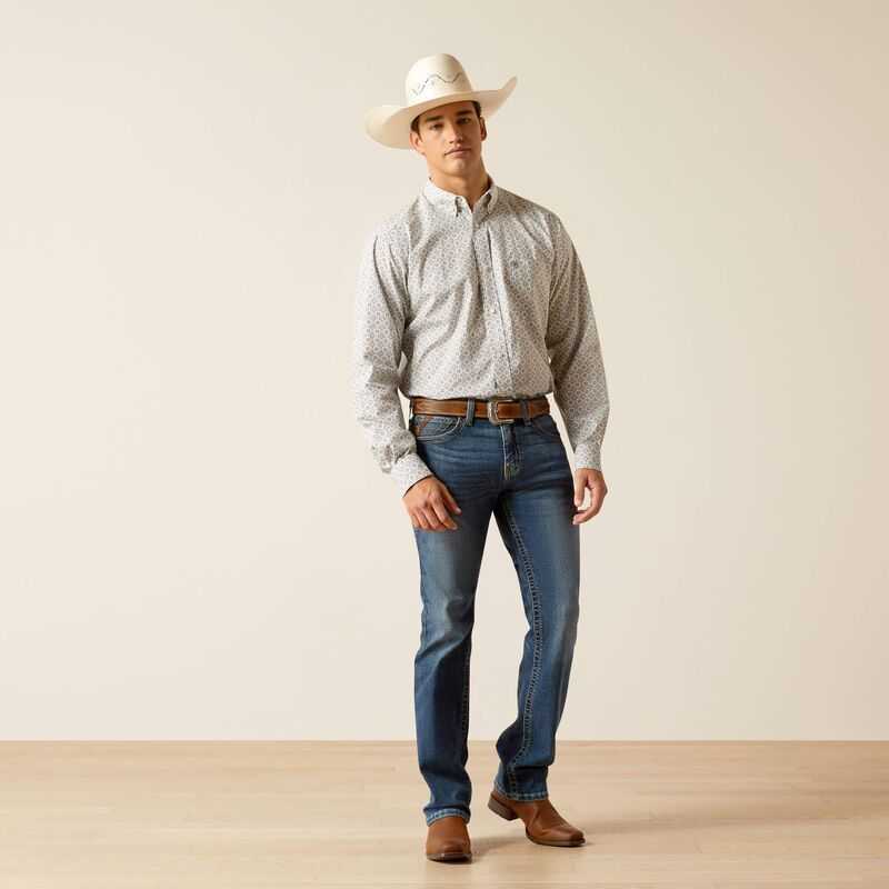 Ariat Jimmy Fitted Shirt Grey | 651VCFHWE