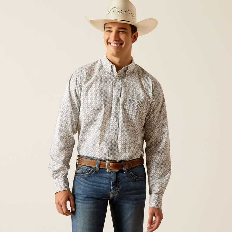 Ariat Jimmy Fitted Shirt Grey | 651VCFHWE