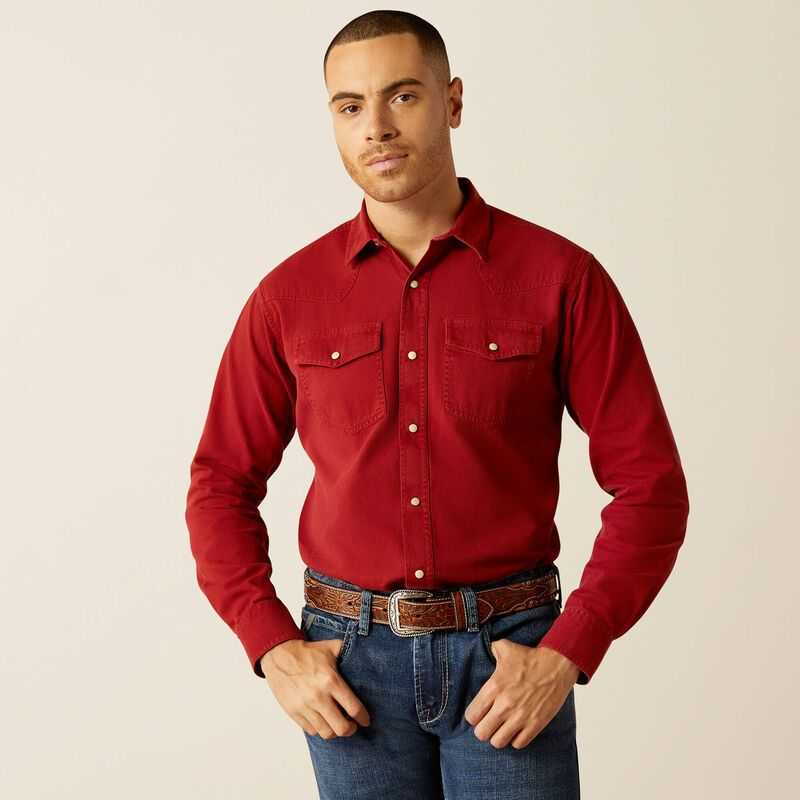 Ariat Jurlington Retro Fit Shirt Rosewood | 048ENISQO