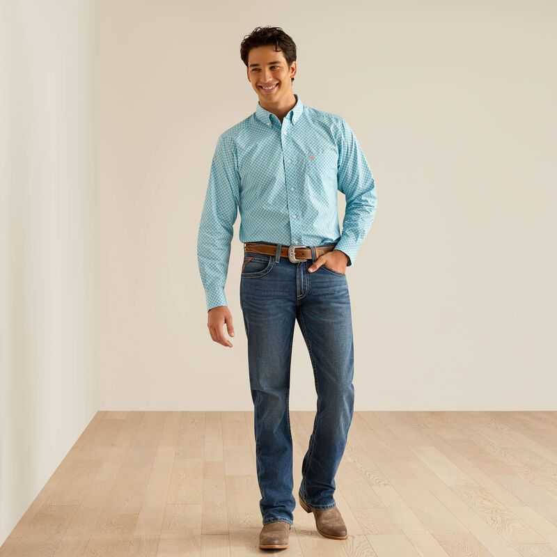 Ariat Kamron Fitted Shirt Blue | 329MHGUKQ