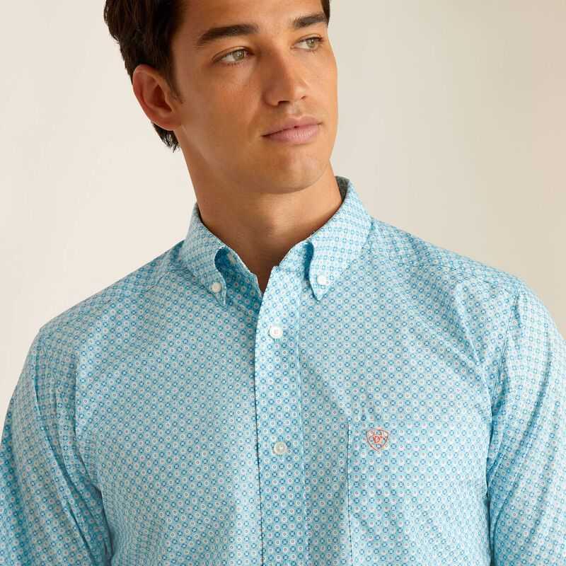 Ariat Kamron Fitted Shirt Blue | 329MHGUKQ