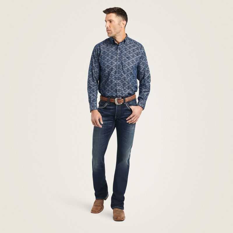 Ariat Keanu Classic Fit Shirt Blue | 802JLBKEQ