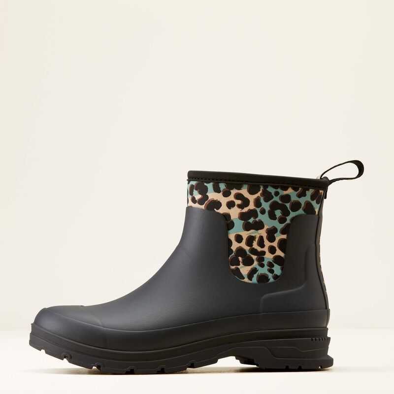 Ariat Kelmarsh Shortie Rubber Boot Black / Leopard Camo | 291KWLONS