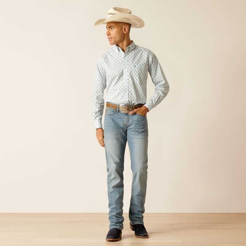 Ariat Kendrick Fitted Shirt White | 579HKXZSV