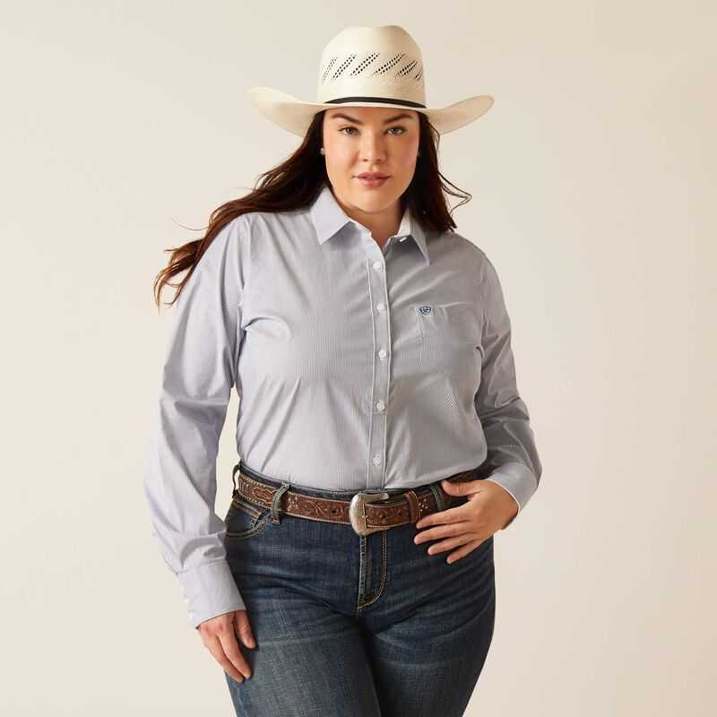 Ariat Kirby Stretch Shirt Blue | 596ALCHTF