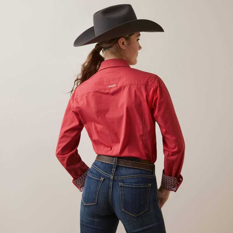 Ariat Kirby Stretch Shirt Cardinal Dot | 012SVPQGJ