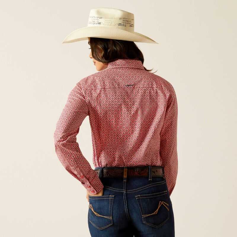 Ariat Kirby Stretch Shirt Dark Red Rose | 640NBRUKW