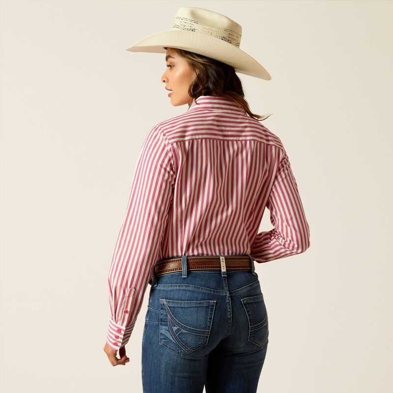 Ariat Kirby Stretch Shirt Pink Peacock Stripes | 537MOZQHV