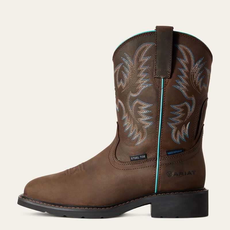 Ariat Krista Waterproof Steel Toe Work Boot Dark Brown | 192MRBDCG