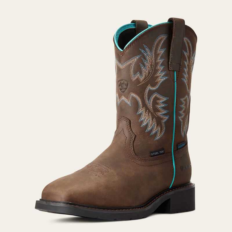 Ariat Krista Waterproof Steel Toe Work Boot Dark Brown | 192MRBDCG