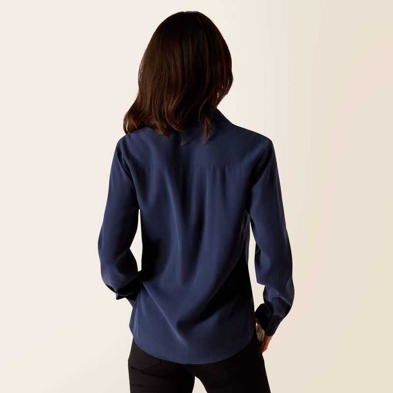 Ariat Larkspur Blouse Navy | 865FOIQJT