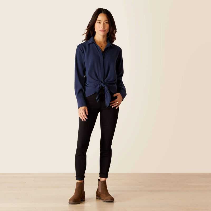 Ariat Larkspur Blouse Navy | 865FOIQJT