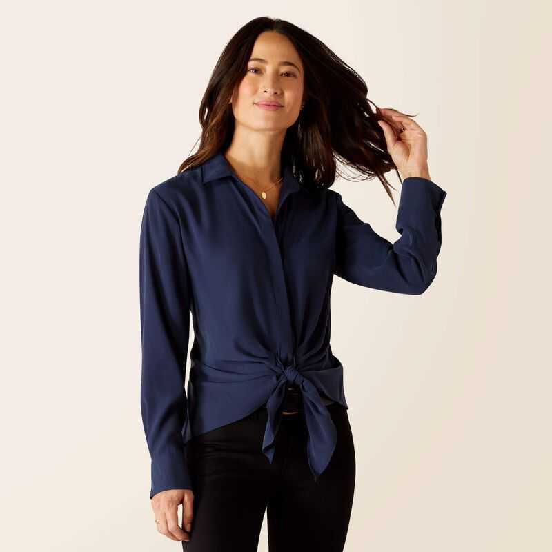 Ariat Larkspur Blouse Navy | 865FOIQJT