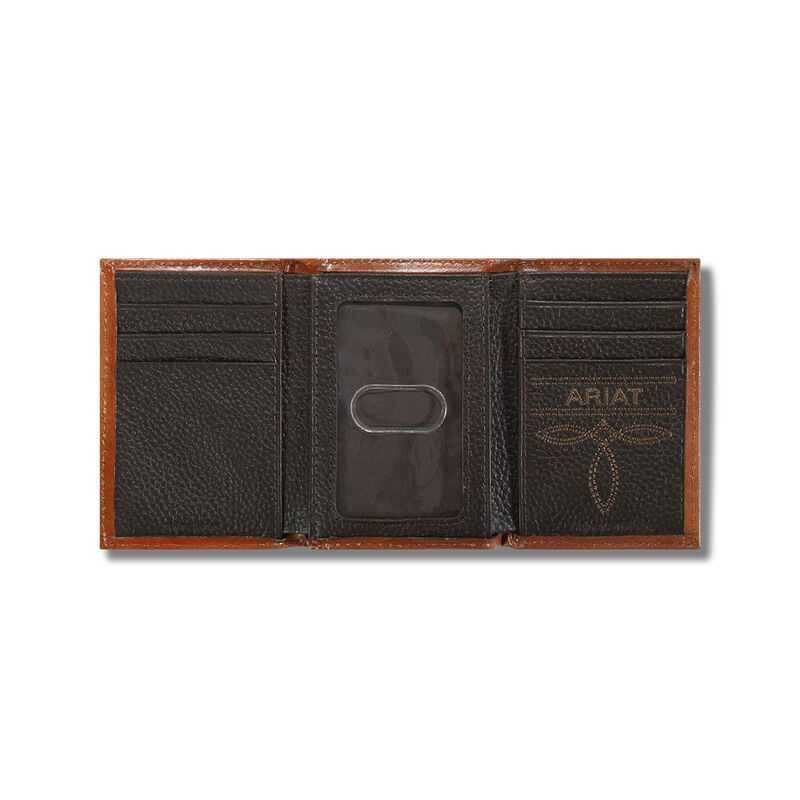 Ariat Lattice embossed trifold wallet Brown | 135PKNMRF