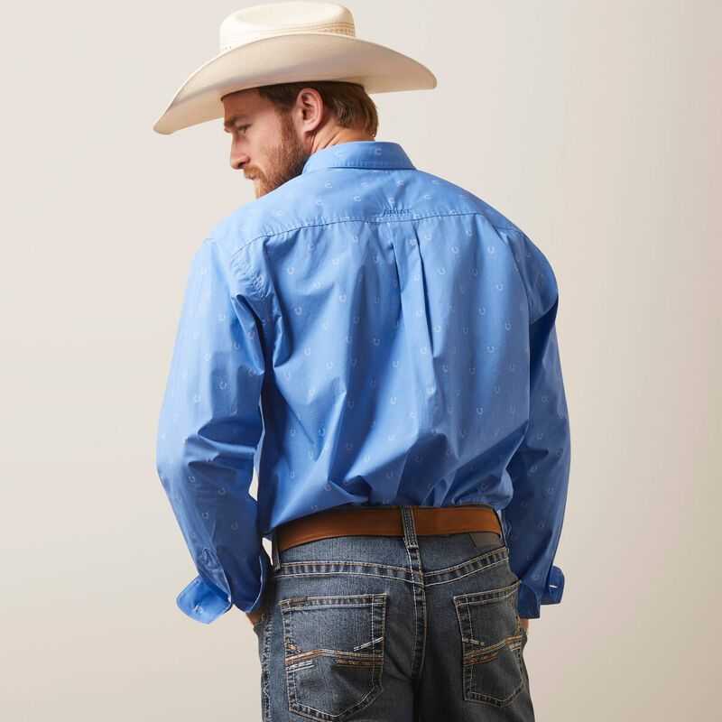 Ariat Leroy Classic Fit Shirt Blue | 193VWYCOR