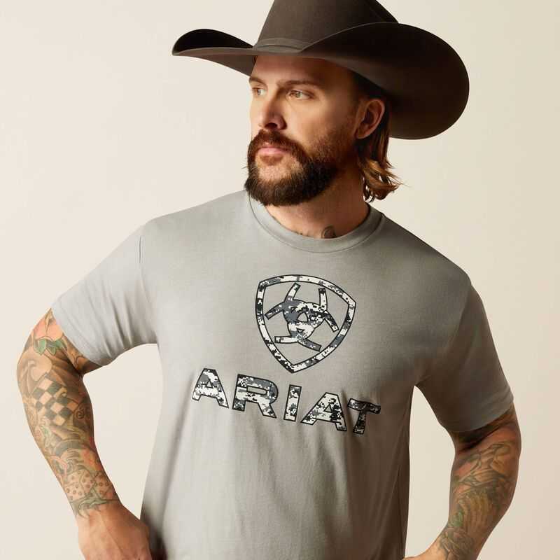 Ariat Liberty USA Digi Camo T-Shirt Grey | 896NVLQMF