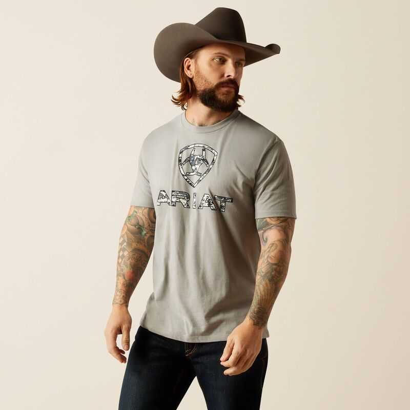 Ariat Liberty USA Digi Camo T-Shirt Grey | 896NVLQMF