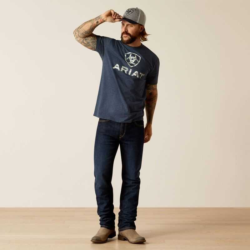 Ariat Liberty USA Digi Camo T-Shirt Navy | 612IQDJTU