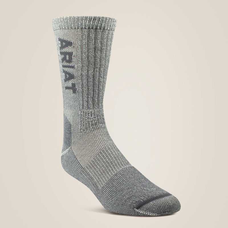 Ariat Lightweight Merino Wool Blend Steel Toe Work Sock Grey | 479RZDTVU