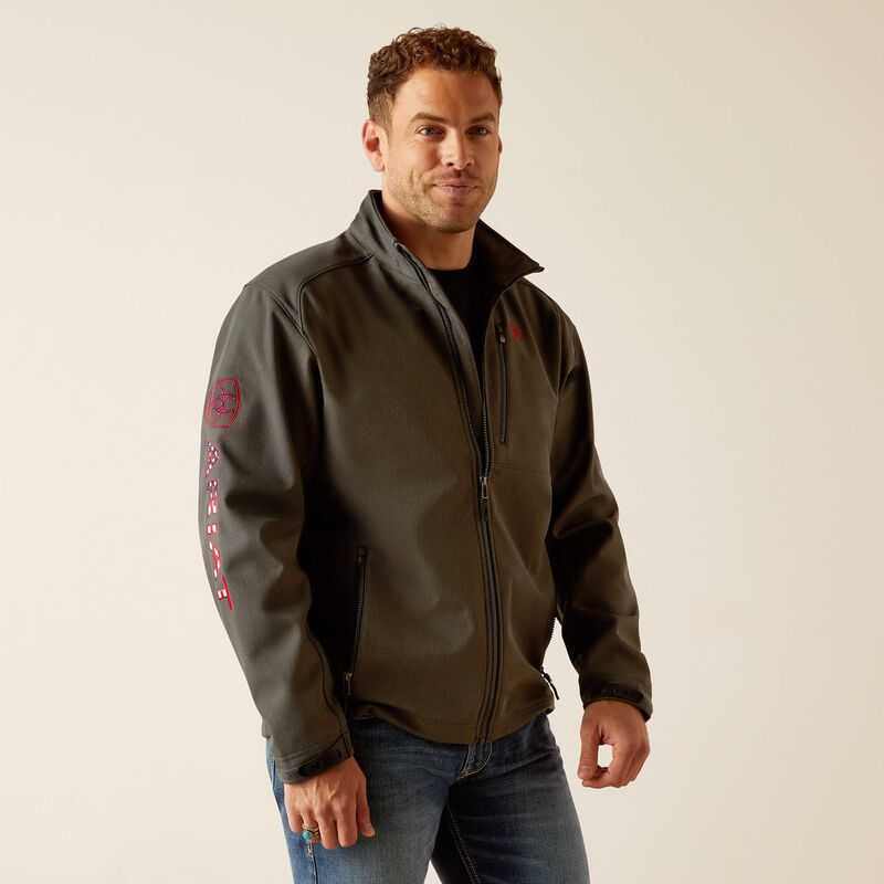 Ariat Logo 2.0 Softshell Jacket Char/Americana | 235JAYQMX