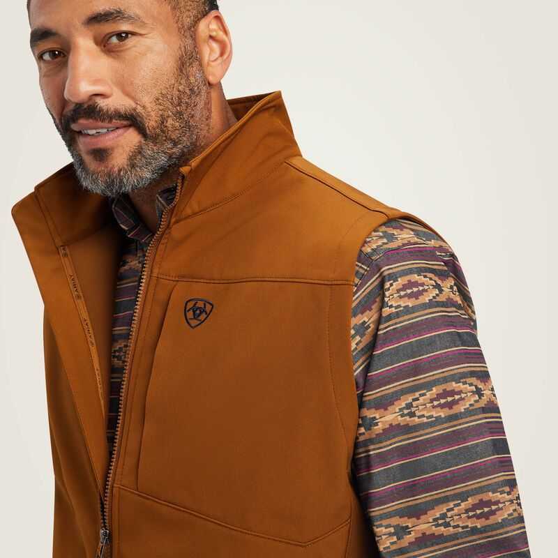 Ariat Logo 2.0 Softshell Vest Brown | 193JFELZT