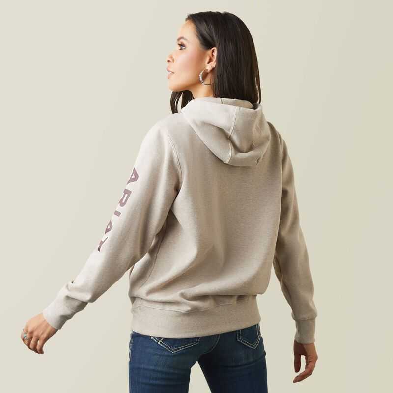 Ariat Logo Hoodie Beige | 605MISWFU