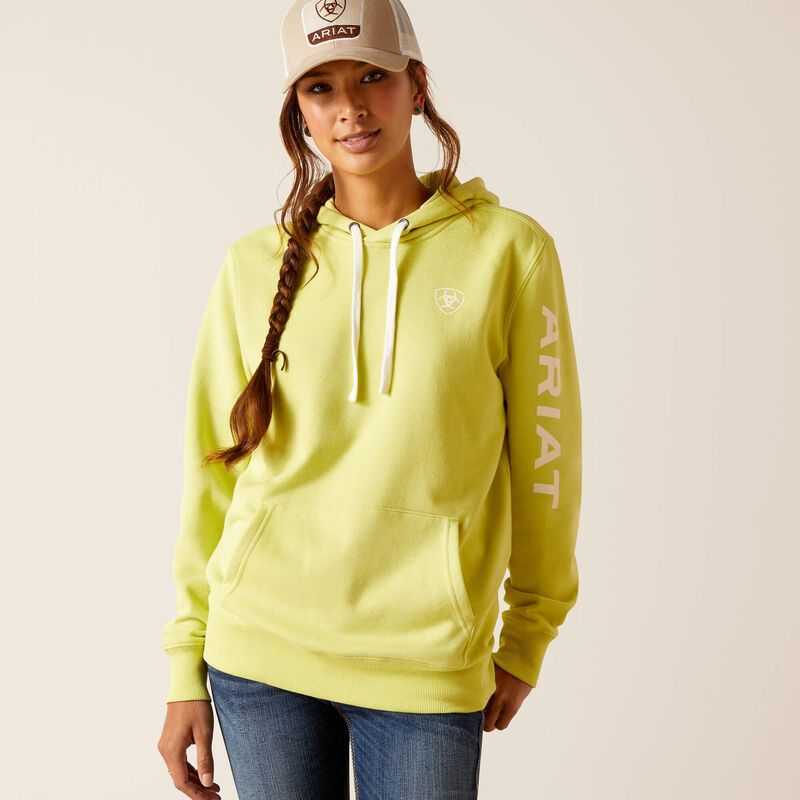 Ariat Logo Hoodie Green | 091KMJWUZ