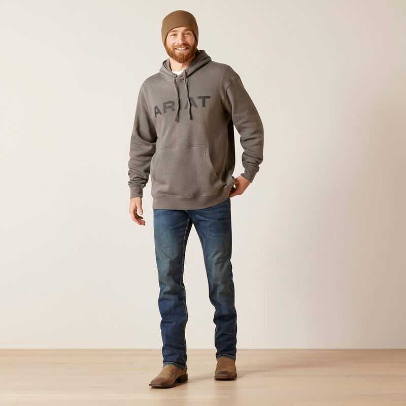 Ariat Logo Hoodie Grey | 061XPANEY