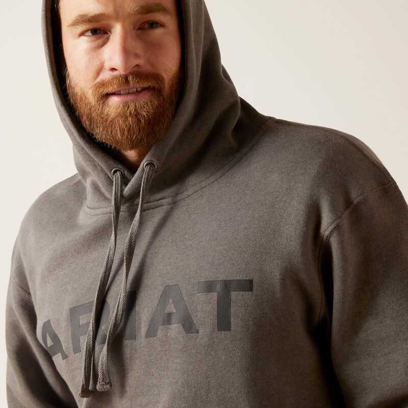 Ariat Logo Hoodie Grey | 061XPANEY