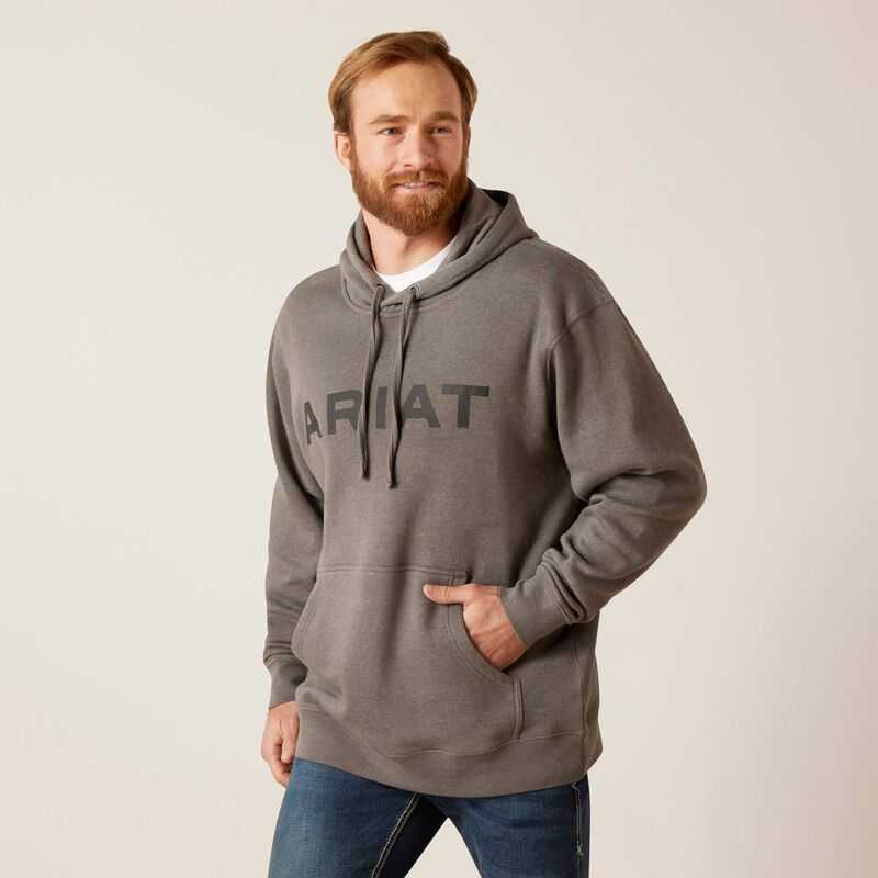 Ariat Logo Hoodie Grey | 061XPANEY