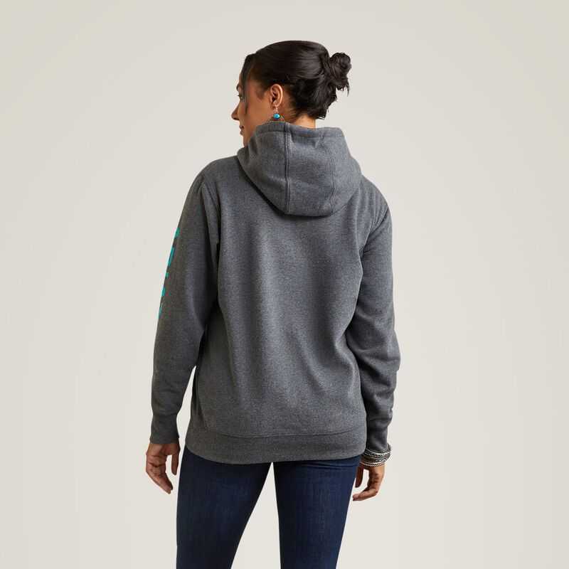 Ariat Logo Hoodie Grey | 095PJUXYD