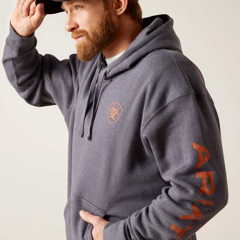 Ariat Logo Hoodie Grey | 241YWOXRP