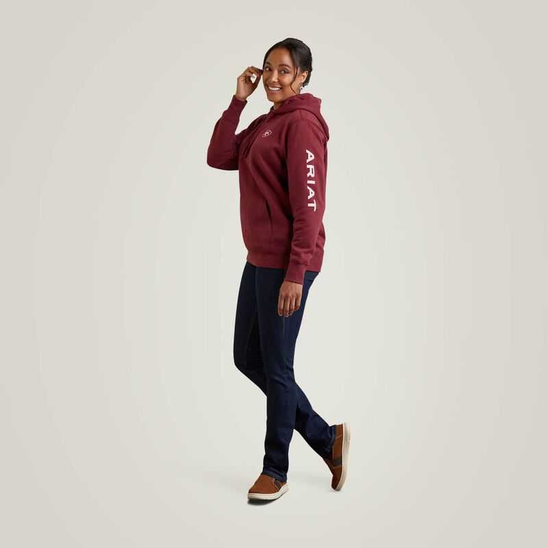 Ariat Logo Hoodie Zinfandel | 802PTKNOD